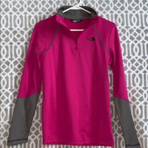 The North Face pink quarter zip